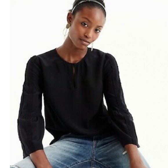 J. Crew Tops - J. Crew Black Silk Top Size 8